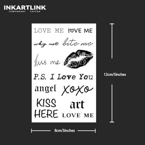 INKARTLINK Semi-Permanent Temporary Tattoos, 2 Sheets, Waterproof