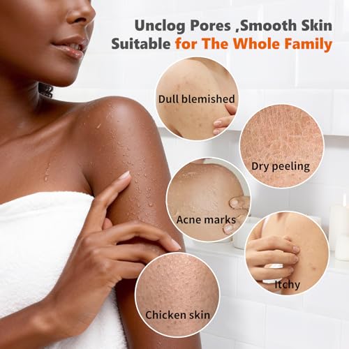 African Net Loofah Sponge Set - Exfoliating Body Scrubber for Shower, Long Back Washcloth, 2 Pieces