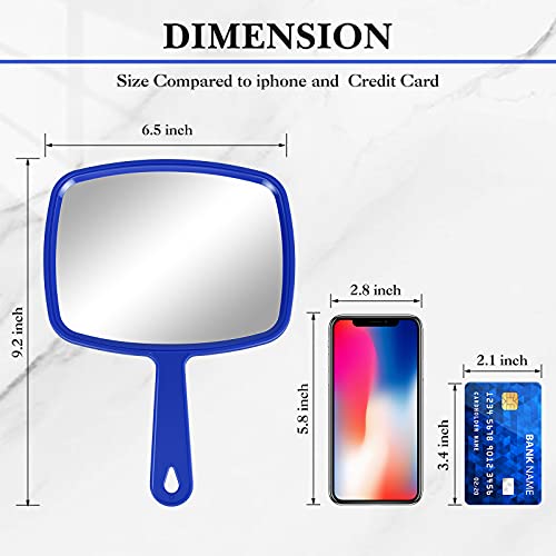 3 Pack Hand Mirrors with Handle - Portable Compact Makeup Mirror Set