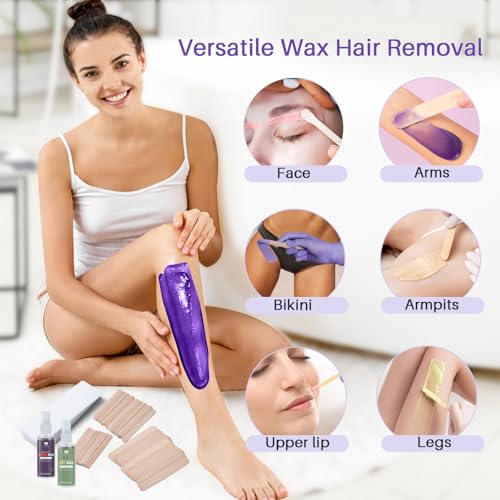 BLITZWAX Wax Kits with 120pcs Wooden Sticks for Hard Wax Hair Removal, Eyebrow Large and Small Applicators for Face, Body, and Lip, with 30 Wax Papers and Oils, Ideal for Women¡¯s At-Home Waxing
