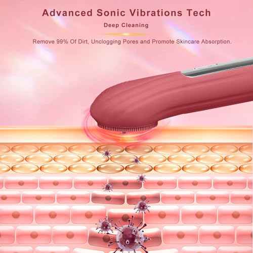 Silicone Face Scrubber Exfoliator, Silicone Face Wash Brush for Men & Women, Ipx7 Waterproof Rechargeable Facial Cleaner for Deep Cleansing, Exfoliating, Massage Face Scrubber