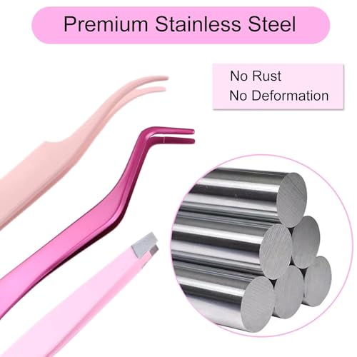 Lash Cluster Applicator Tool Set - 3pc Eyelash Extension Tweezers