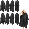 Hair Cutting Cape 55x63 Inch - 8 Pack Black Salon Capes