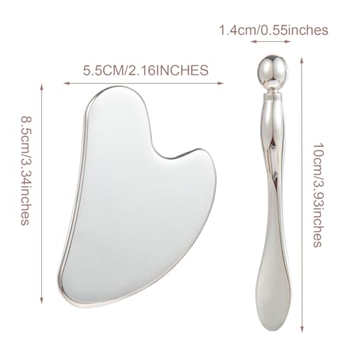 Lucklybestseller 304 Stainless Steel Gua Sha Facial Eye Tool Set Skin Beauty Spa Skin Care Tool for Face Eyes Chin Neck Body Gift