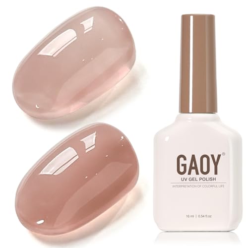 GAOY Nude Gel Nail Polish 16ml Sheer French Base UV/LED Cure for Nail Art