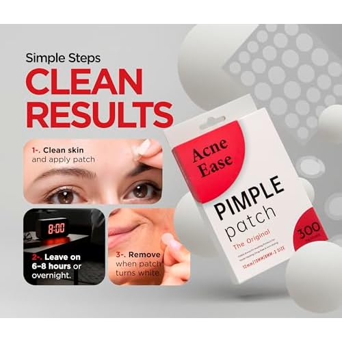 Clear Pimple Patches with Ultra-Thin Hydrocolloid ? 300 Cosmetic Zit Patches in 3 Sizes ? Face Pimple Stickers for Daily Use