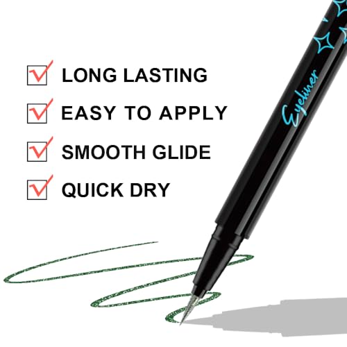 2PCS Waterproof Glitter Liquid Eyeliner Set - Long-Lasting Sparkly Eye Makeup for Women & Men