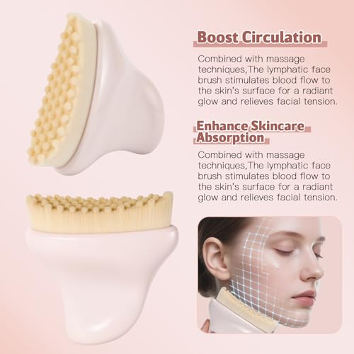Lymphatic Face Brush for Sculpting & De-Puffing | Natural Gua Sha Tool