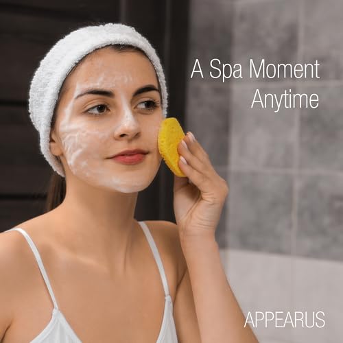 Appearus Natural Cellulose Facial Sponges ? 100 Pack (Compressed) ? Professional Spa Facial Sponge Pads for Cleansing, Exfoliating, Makeup Removal ? Natural Yellow ? Gentle on Sensitive Skin