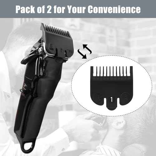 For Wahl #1 Guide Comb Attachment 1/8" (3.0 mm), Professional Clipper Guard Replacement for Wahl, Trimmer Guards set, Hair Cutting Guard Attachment 3114-001, Black (2 Pack)