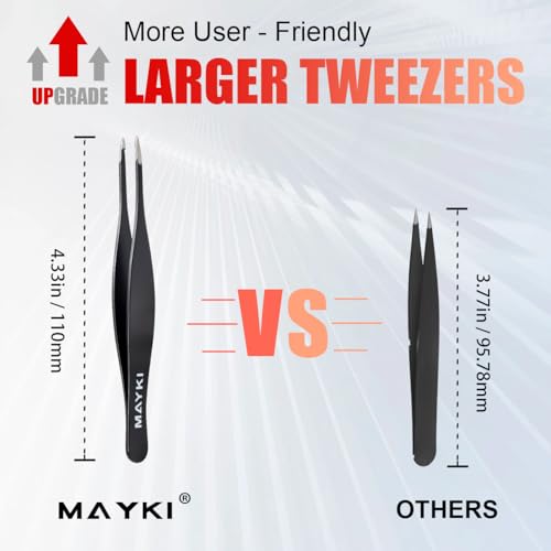 Initial M Tweezers with Mirror – Personalized Eyebrow Tool