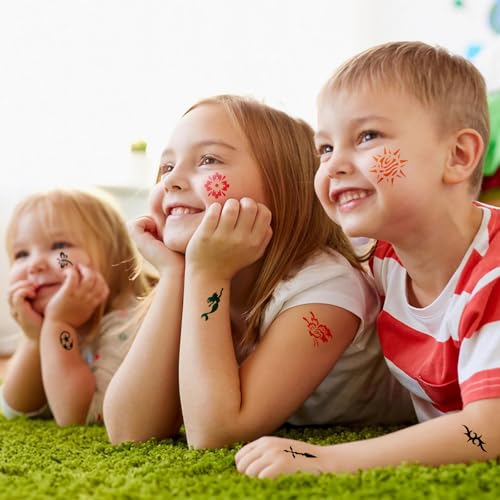 JUNEBRUSHS 1152 Pcs Temporary Tattoo Stencils, Henna Tattoo Stencils with Various Tattoos Stencils Stickers for Kids Boys Girls Women Face Make up Art Craft Festival Gift (29 x 21 cm)