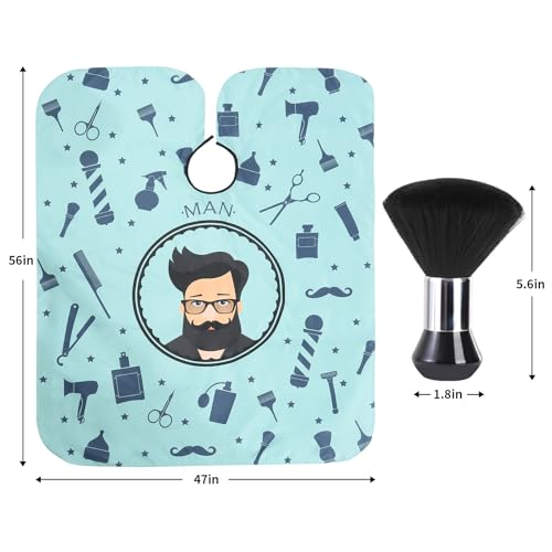 Professional Waterproof Hair Cutting Cape with Neck Duster Brush