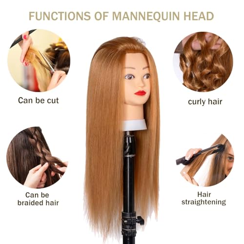 Mannequin Head 28" Golden Blonde Hair 80% Human Hair Styling