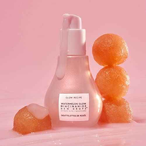 Glow Recipe Watermelon Niacinamide Dew Drops - Brightening, Plumping Hydrating Face Serum, Makeup Primer + Liquid Highlighter with Hyaluronic Acid - Dewy & Glowing Korean Skin Care (40ml)
