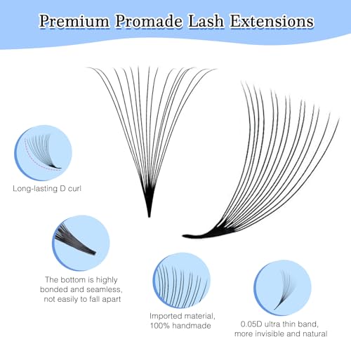 Obeyalash Premade Lash Fans D Curl - 600 Pack Eyelash Extensions