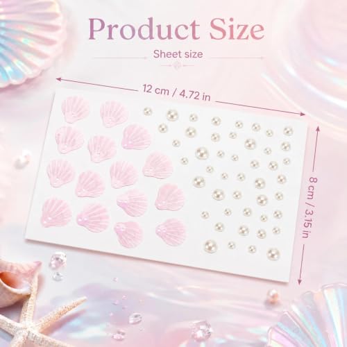 Self-Adhesive Face Gem Stickers - Seashell Design