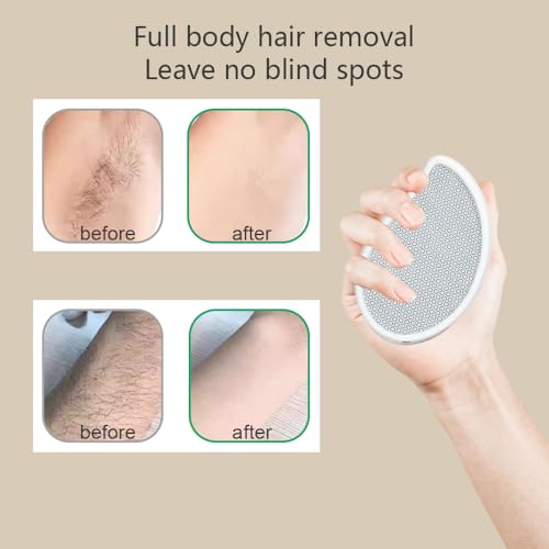 Professional Crystal Hair Remover - Nano Glass Epilator & Exfoliator 2-in-1 Glass Nano-Crystallization Hair Eraser (Prevents Razor Bumps) + Foot Exfoliator with Debris Cup, Reusable Unisex Gift