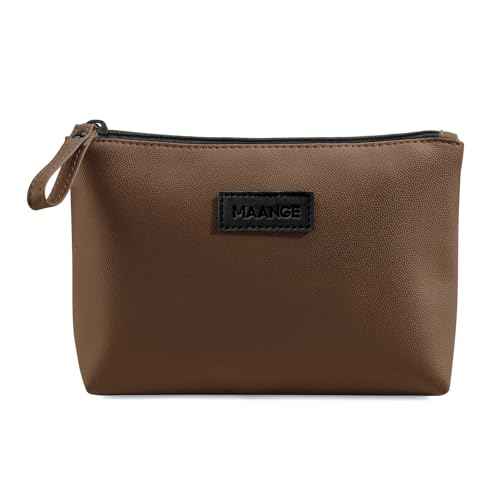 Cosmetic Bags for Women Small Makeup Bag for Purse Pu Leather Makeup Pouch Travel Makeup Bag with Zipper Make Up Bag for Travelling