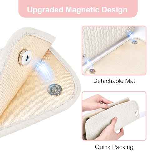 Hair Tools Travel Bag Karsyon Heat Resistant Mat Case Hot Tools Straightener, Curling Iron,Hair Dryers,Haircare Accessories Travel Essentials for Women 2 in 1 Organizer Bags(Beige)