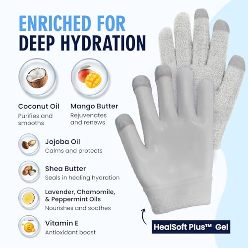 Dr. Frederick's Touchscreen Moisturizing Gel Gloves for Dry Hands, 1 Pair