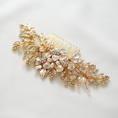 SWEETV Handmade Bridal Hair Comb with Rhinestones