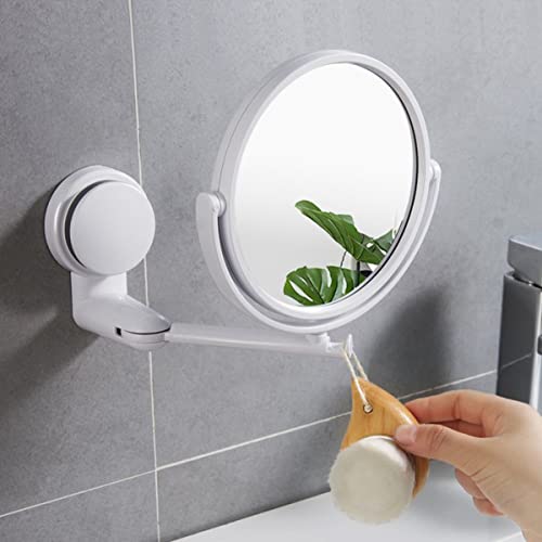 Minkissy Wall Mounted Makeup Mirror 10x Magnification, Suction Cup, Double-Sided, Adjustable - Transparent 1" x 1"
