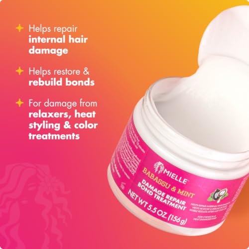 Mielle Organics Babassu & Mint Damage Repair Bond Treatment for Hair, 5.5 oz