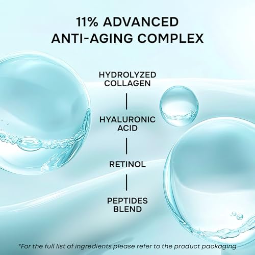 SimplyVital Collagen, Retinol & Hyaluronic Acid Serum - Anti-Aging Moisturizer for Face, Neck & D?collet? - Made in USA, Deep Moisturizing Skin Care Complex - Hydrating Facial Serum for Women, 1 fl.oz