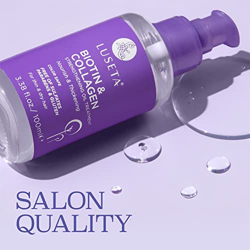 LUSETA Biotin & Collagen Hair Oil Serum for Thin Hair