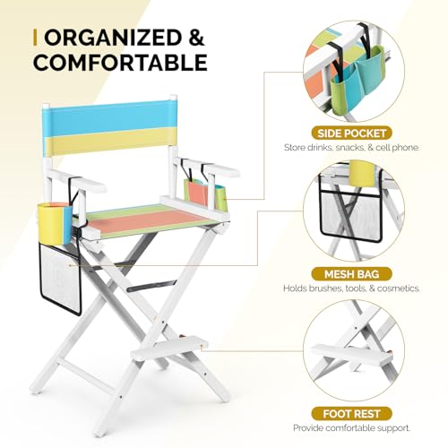 OmySalon 26" Directors Chair - Portable Folding Makeup Salon Chair