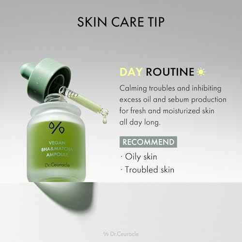 Dr.Ceuracle Vegan BHA & Matcha Ampoule - Gentle Exfoliating Facial Serum, Salicylic Acid for Pores and Sebum Treatment (30ml / 1.01 fl. oz.)