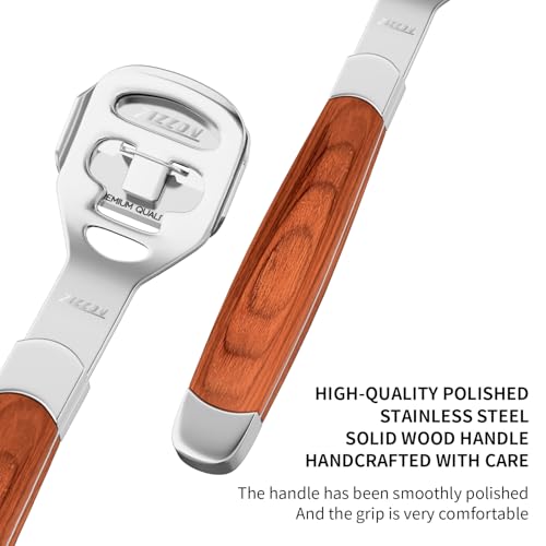 ZIZZON Callus Shaver for Feet - Wood Handle Pedicure Tool with 10 Blades