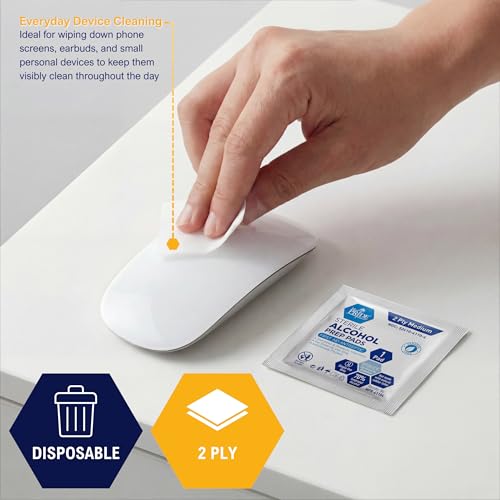MED PRIDE Sterile Alcohol Prep Pads, 2-Ply, 500 Count - Medical Grade