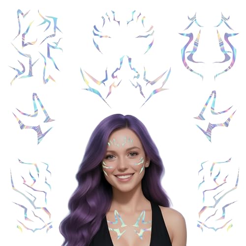 Temporary Tattoos Laser Stickers - 6pc Halloween Party Set