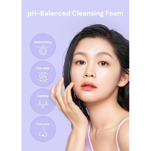 THANKYOU FARMER Pollufree pH-Balanced Cleansing Foam - Korean Face Wash for Sensitive Skin, Hyaluronic Acid Hydrating Facial Cleanser 4.22 fl.oz