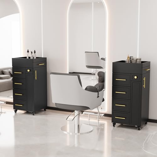 OmySalon Salon Trolley Cart with 5 Drawers & Tool Holders