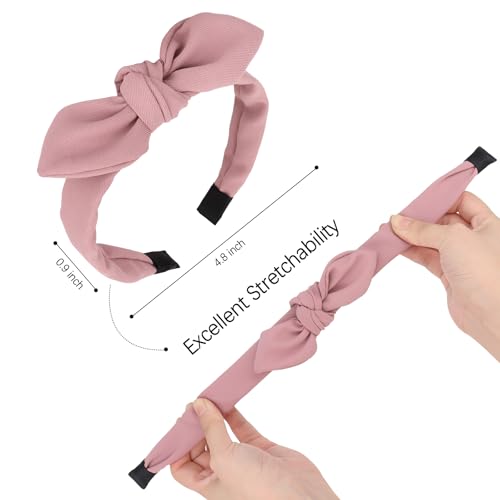 Jaciya Bunny Ears Headband for Girls & Women - Bow Knotted Hair Accessory