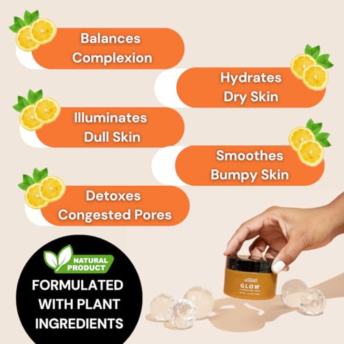 Minimo Glow Turmeric Face Scrub (Lemon Cake) With Heart Applicator - Infused with Turmeric, Manuka Honey, Cinnamon, and Chamomile - Face Scrub for All Skin Types - Achieve Healthy Skin