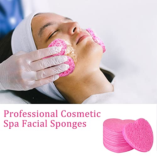 60-Count Heart Shape Cellulose Facial Sponges - Natural Cleansing