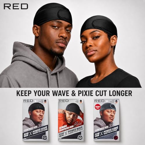 Red by Kiss Power Wave Durag - Adjustable 360 Wave Cap