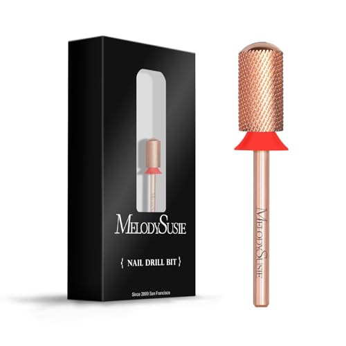 MelodySusie Carbide Nail Drill Bits 3/32'' Rose Gold Fine