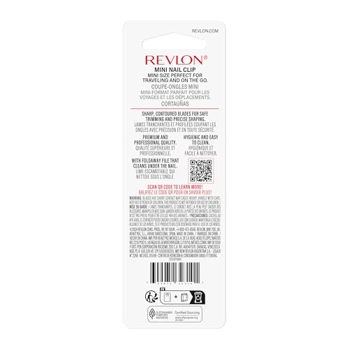 Revlon Compact Nail Clipper - Silver, 1 Count - Travel Grooming Tool
