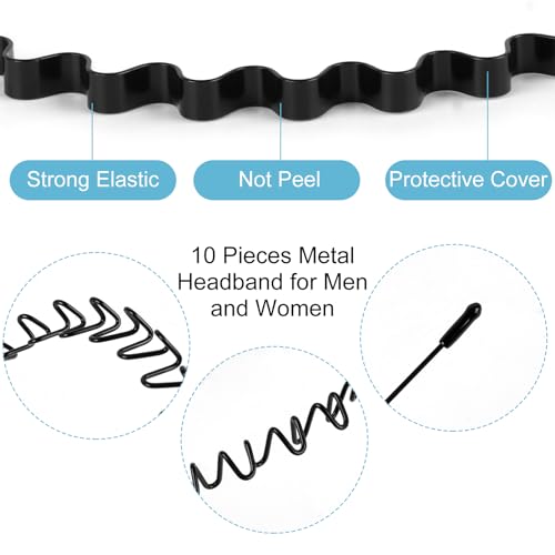 6-Pack Metal Hair Bands | Adjustable Spring Hoops for Sports