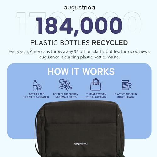 augustnoa Dopp Kit for Men | Travel Toiletry Bag with 11 Pockets & Expandable Side Compartments | Water-Resistant, Eco-Friendly Recycled Material | Compact, Lightweight & Perfect for Travel Essentials