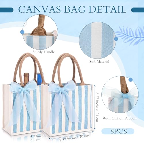 Paterr 8 Pack Burlap Tote Bags - Reusable Gift Bags