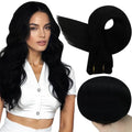 Full Shine 10 Inch Jet Black Straight Human Hair Weft Extensions