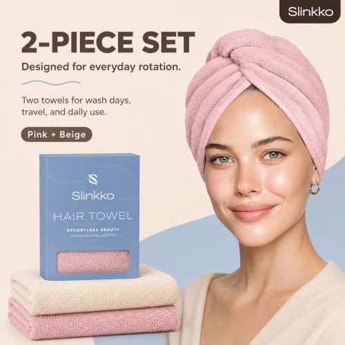 Microfiber Hair Towel Wrap for Women - Quick Dry & Ultra Absorbent