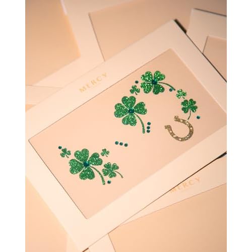 St Patricks Day Face Jewels by Mercy London Clover Costume Accessories Face Gems Jewels All In One Halloween Headpiece Stick On