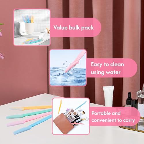 72 Pcs Eyebrow Razor and Face Razor for Women and Men, Safe and Beginner-Friendly Dermaplaning Tool with Protective Cover